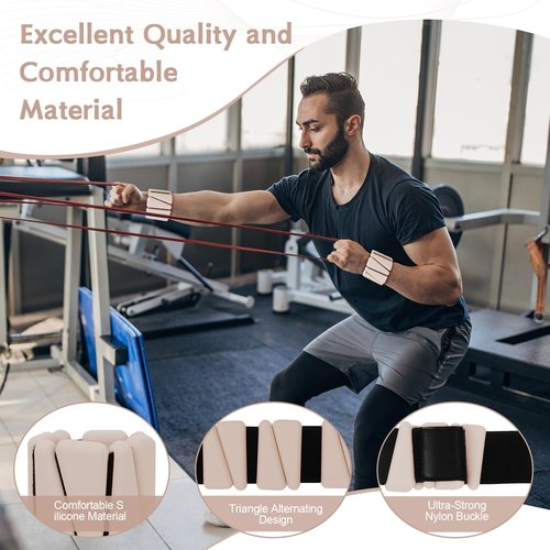 Wrist Weights for Women, Adjustable Ankle Weights Silicone Bracelet Weights Arm Leg Weights for Women Men Ankle Weights for Yoga Running Swimming Pilates Gym, 1 Pair (1 lb Each) (Beige)