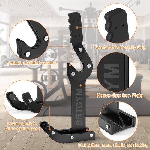 BRTGYM Deadlift Jack Barbell Stand Load & Unload Barbell with 660LB Weight, Non-slip Handle Barbell Jack for Deadlift Exercise, Weight Training, Home Gym