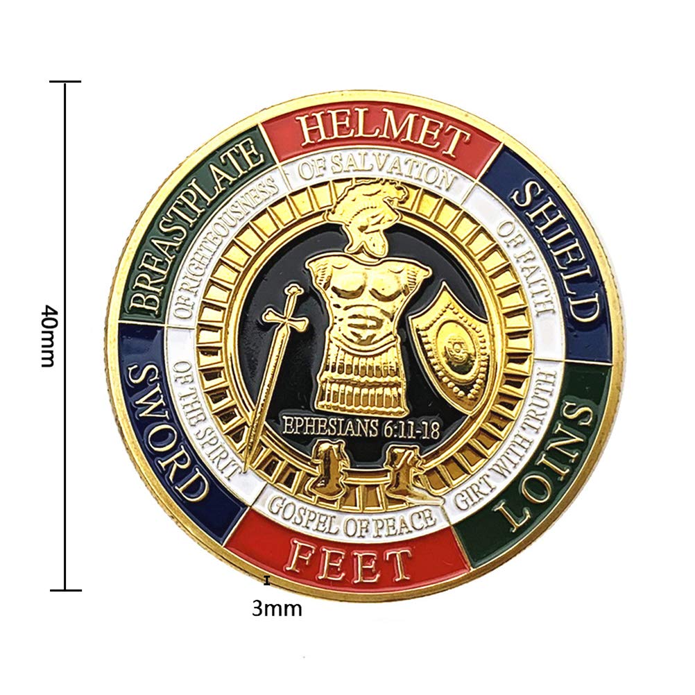 Armor of God Challenge Coin,Prayer Coin Collector's Medallion