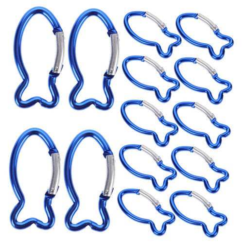 INOOMP 15Pcs Keychain Clips Mini Carabiner Fish Bone Shape Carabiner Rings Outdoor Camping Mini Lock Snap Hooks Locking Spring Loaded for Fishing Hiking Traveling