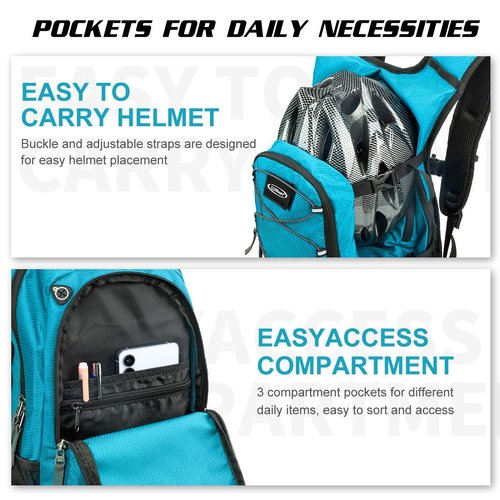 Hydration Backpack with 3L Water Bladder, Insulated Running Hydration Pack Hydropack, Lightweight Water Backpack for Hiking Cycling Camping Biking for Men Women