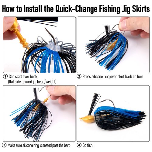 Dr.Fish 15 Pack Replacement Jig Skirts 88-Strands Silicone Fishing Umbrella Skirts Quick Change for Spinnerbaits Bass Jig Lures Making Accessories Chartreuse
