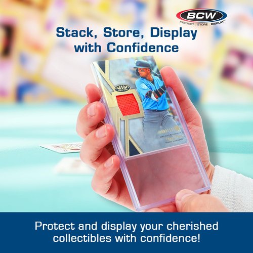 BCW 138 PT. Thick Card Topload Holder - Pack of 10 | Durable Rigid PVC Toploader | Toploaders for Memorabilia, Jersey, Patch, and Relic Cards | Ideal for Collectors and Hobbyists