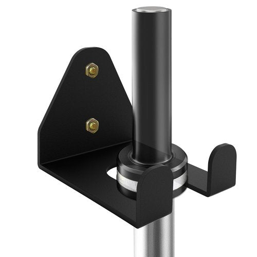 YZZHAJ Olympic Barbell Hanger,Garage Gym Bar Wall Rack,Vertical Barbell Mount Rack,Single Barbell Holder Wall Mount,Space Saving Commercial or Home Gym Accessory,Holds 33mm Bar (1 hook black)
