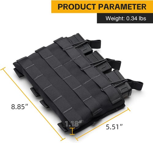 IDOGEAR Triple Mag Pouch Open Top 5.56mm Magazine Pouch Fit for M4 M16 AR-15 Tactical Molle Mag Carrier 500D Nylon Airsoft Hunting Military Gear