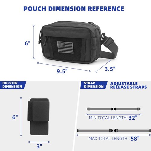 AMYIPO Tactical Chest Sling Pistol Bag for Men, Handgun Pouch Concealed Carry Military with Universal Pistol Holster Shoulder Bag