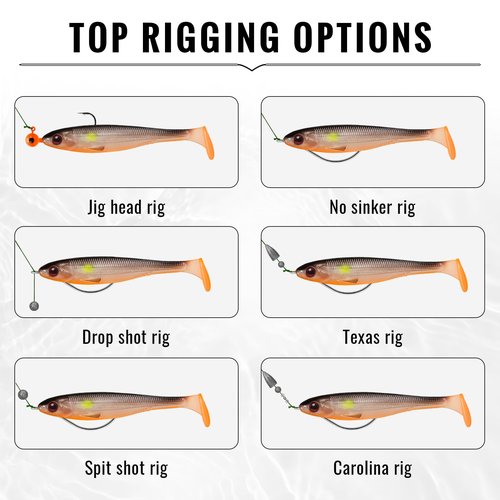 TRUSCEND 20PCS Soft Fishing Lures, Paddle Tail Swimbaits, Fishing Lures for Bass Trout Crappie Walleye, Durable Plastic Bait for Bass Fishing, Shad Fishing Bait for Freshwater Saltwater