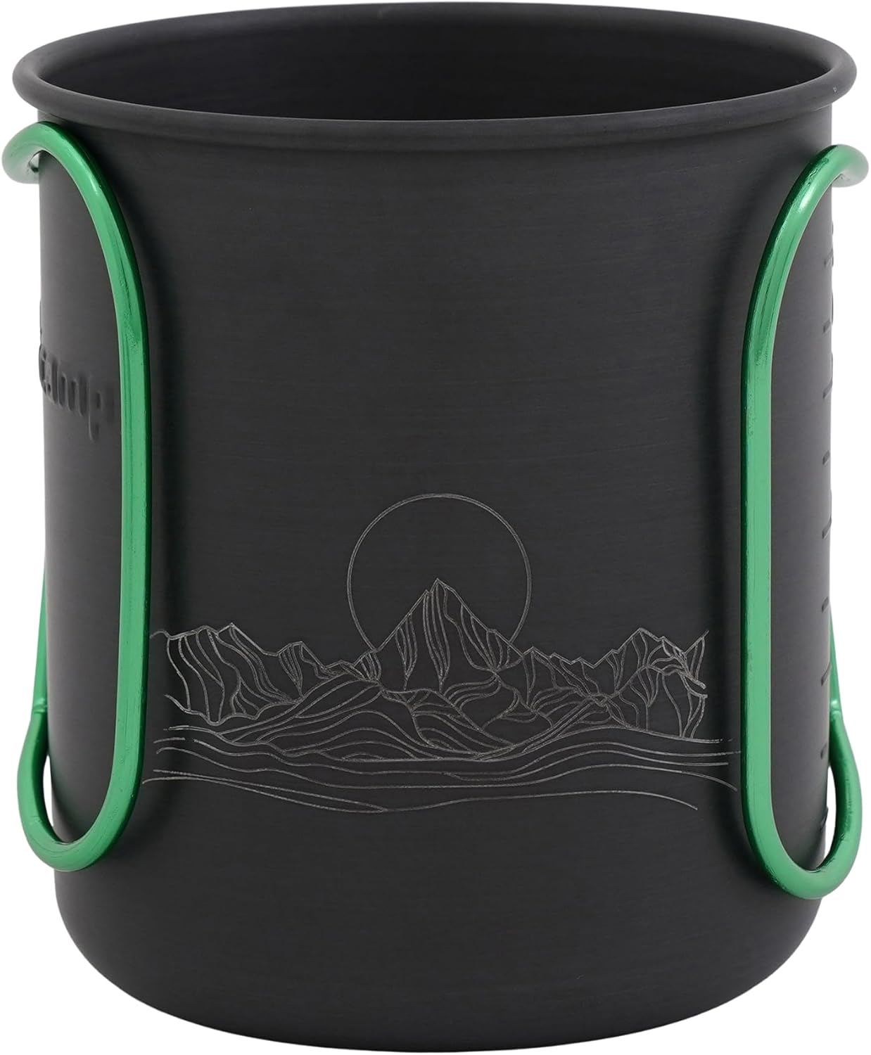 Olicamp Space Saver Camping Mug with Colored Grip, Nests Nalgene Bottle Inside, Lightweight and Compact, Perfect for Camping and Backpacking, Black
