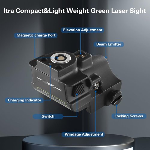 Laswin Picatinny Laser for Gun, Green Laser Sights for Pistols, Tactical Laser Beam for Glock, Sig, Taurus, Beretta, S&W, and Canik, with 20mm Rail or Weaver Accessories