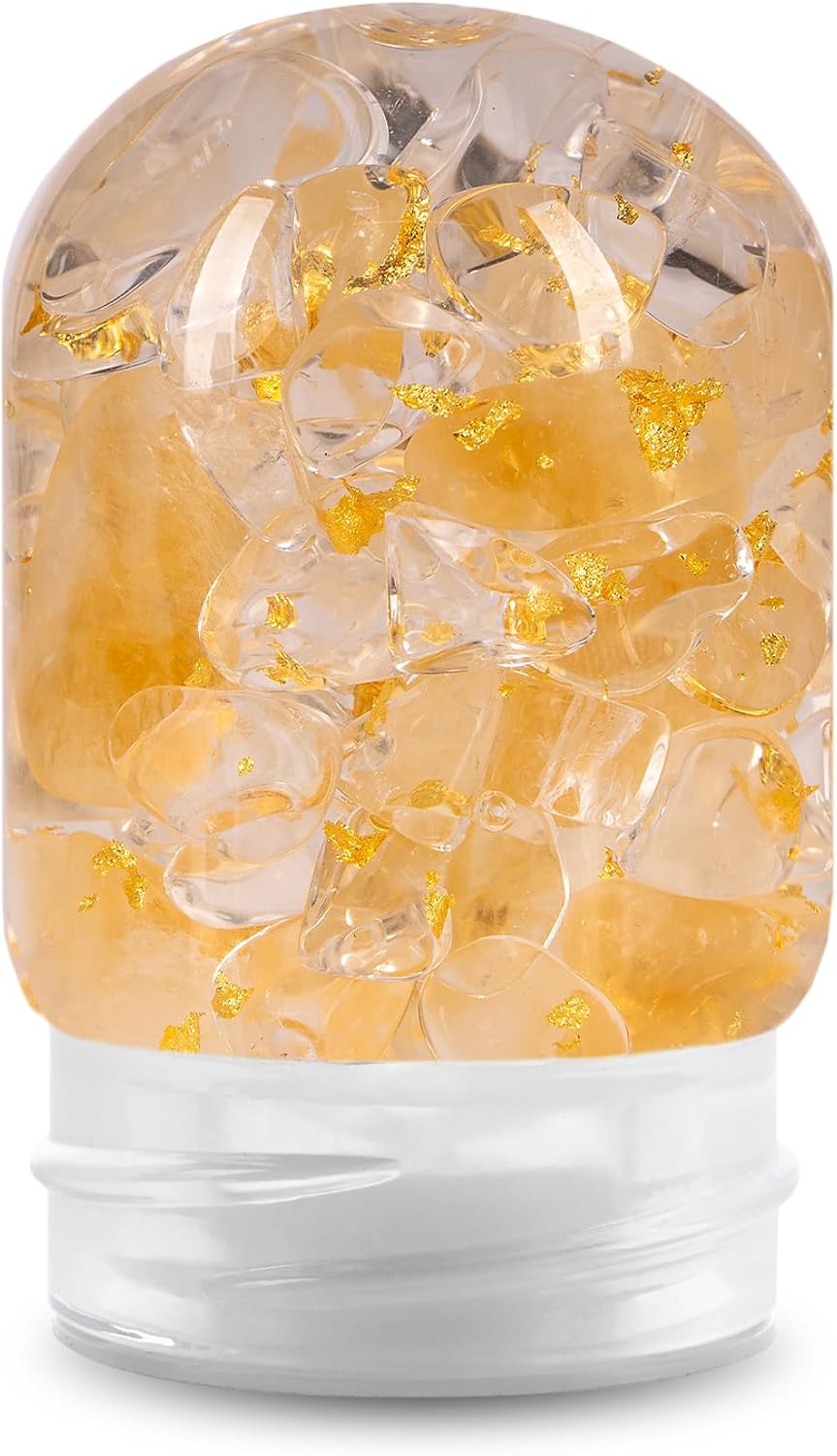 VitaJuwel ViA LUNA | Crystal Water Bottle with Rainbow Moonstone and Clear Quartz for Intuition, Empathy, Femininity