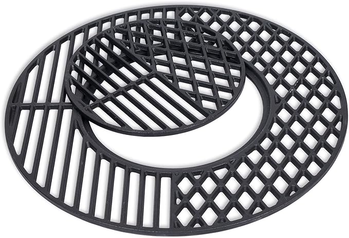 X Home 8835 Cast Iron Grill Grate Replacement Gourmet BBQ System for Weber 22 Inch Kettle, Performer & Charcoal Grills, 21.5 Inch