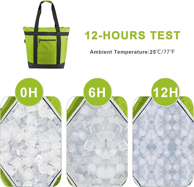 BeeGreen Insulated Cooler Bag Leakproof Freezer Shopping Tote for Groceries Thermal Food Delivery Bag
