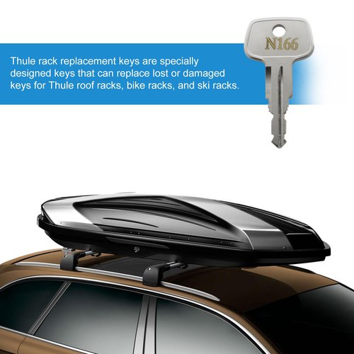 N166 Errebi Key Replacement for Thule Ski,Cargo Box,Roof,Crossbars and Carrier Racks,Thule Car Rack Replacement Key - Codes N166 [2 pcs]