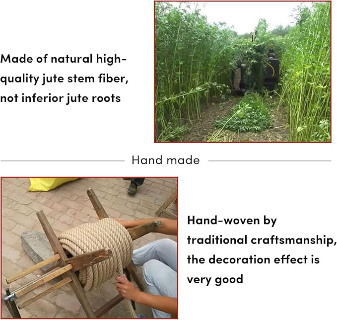 Twisted Manila Rope 3/4 in x 100 feet Natural Hemp Rope for Docks Railing Nautical Landscaping Crafts Tug of War Marine Tie-Downs Hammock Home Decorating, DIY Projects