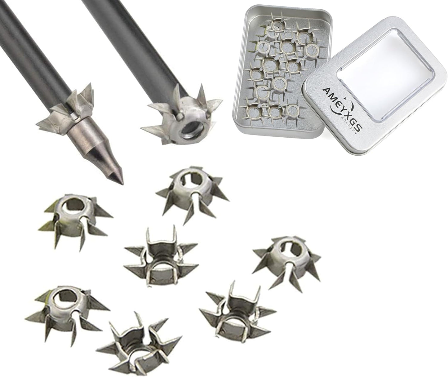 ZSHJG 8 Paw Judo Blunt Tip Archery Judo Broadheads 25 Grain Hunting Small Game Arrow Heads Paw Point for OD 6.2mm Arrow Shaft Hunting Shooting Target 12/24pcs