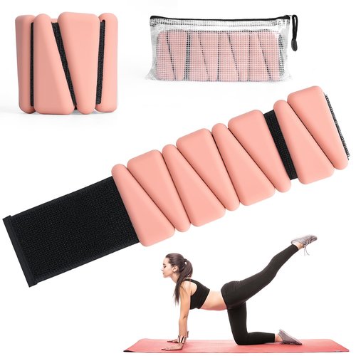 Adjustable Wrist and Ankle Weights for Women: 2 lbs Total (1 lb Each), Arm Weights for Walking, Weighted Wristbands, Ankle Weights, and Arm Weights (Flash pink)