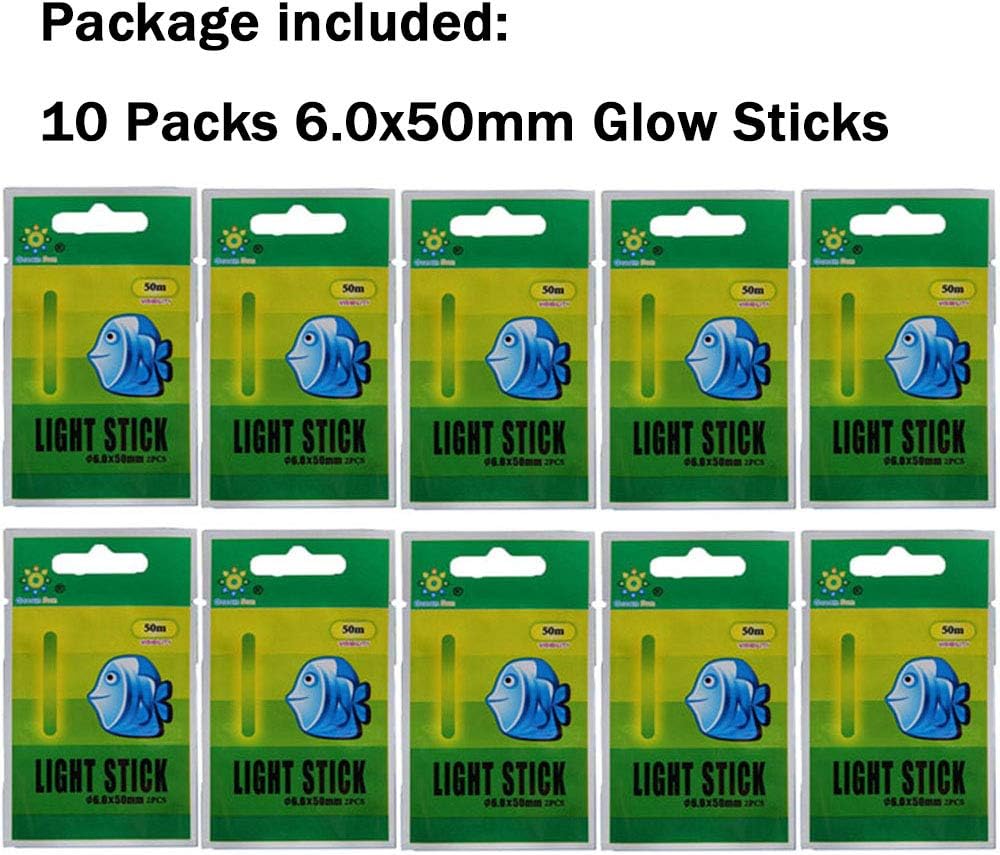 QualyQualy Fishing Glow Sticks for Bobbers 1" 1.5" 2" 3" Fishing Bobber Lights, Fishing Rod Bell Alarm Lights, Bobber Glow Sticks Bulk Kit 10-250Pcs