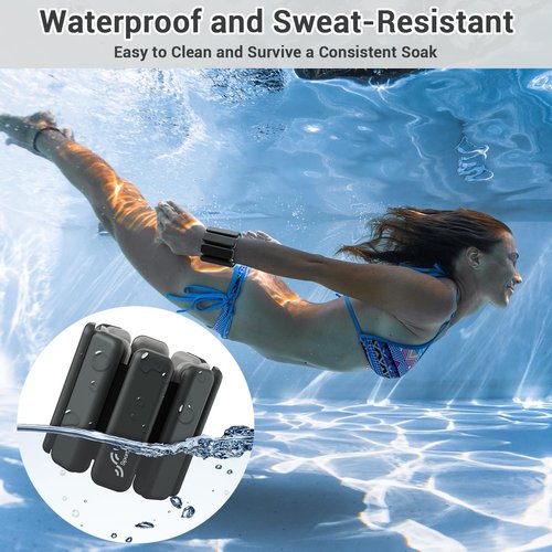Sportneer Wrist Weights Adjustable Wearable Weights Silicone Wrist Bangles for Women | Yoga, Dance, Barre, Pilates, Zumba, Swimming, Cardio, Aerobics, Gym (Black, 1 LB x 2)