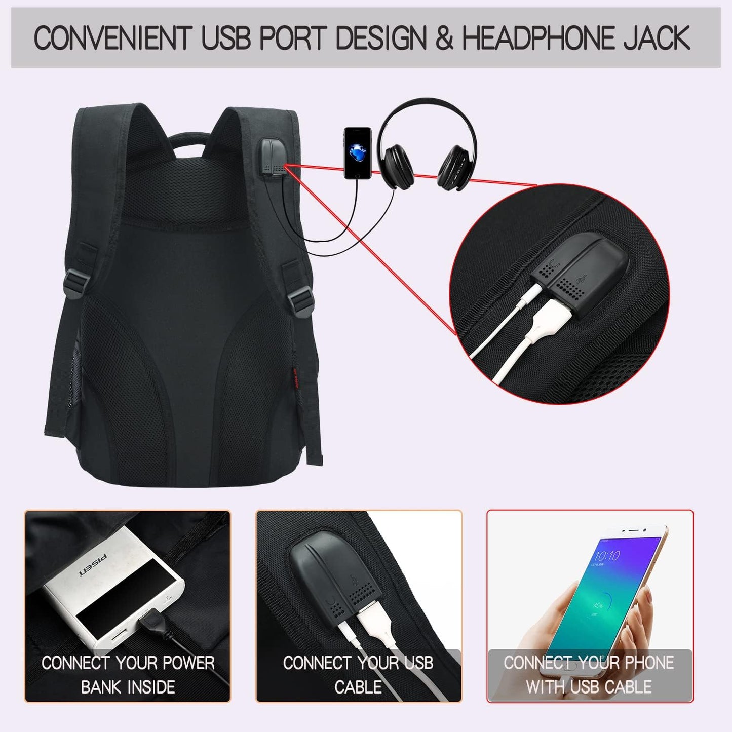 outdoor plus Camo Backpack,Military Boys Backpacks for School,40L Army Bookbag with USB Charging Port Waterproof