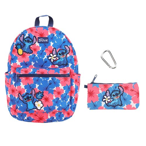 Bioworld Stitch Hibiscus AOP 16" Travel Backpack