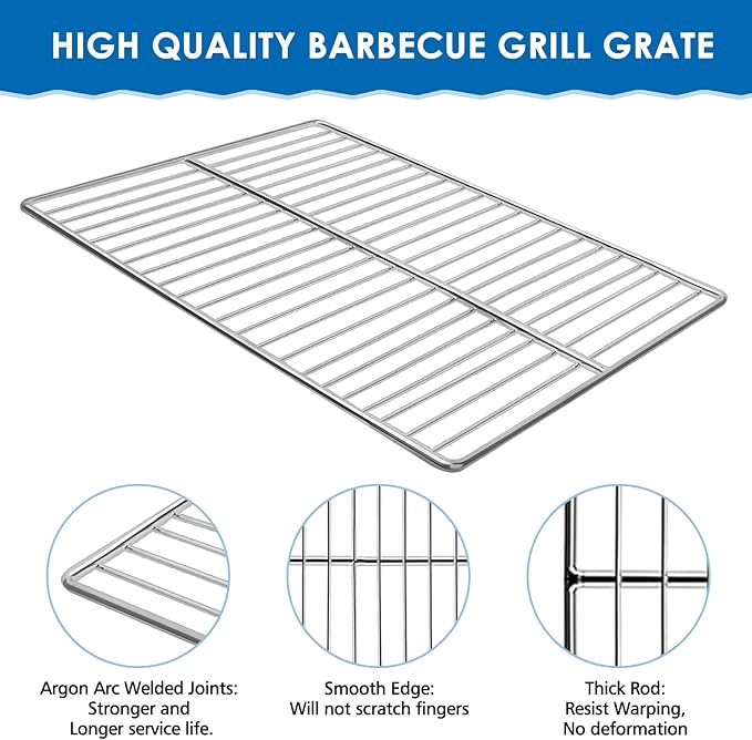 KEESHA BBQ Grill Mesh Metal Stainless Steel Barbecue Grill Grates Replacement - Barbecue Grilling Grid Wire Mesh, Multifunction Cooking Net for Outdoor Grill 2 Pack (15 3/4''*11 13/16'')