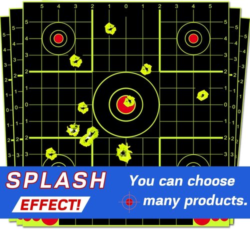 ATFLBOX 12x12 inch Splatter Paper Targets and Adhesive Target Papers.Shooting Outdoor and Indoor. Rective Shooting Targets for Air Gun - Rifle - Pistol - Airsoft - Air Rifle