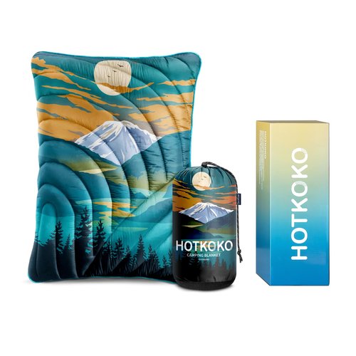 hotkoko Camping Pillow,Supportive Compressible Travel Pillow Middle Size Lightweight Camp Pillow with Storage Bag for Camping,Hiking,Backpacking,Airplane