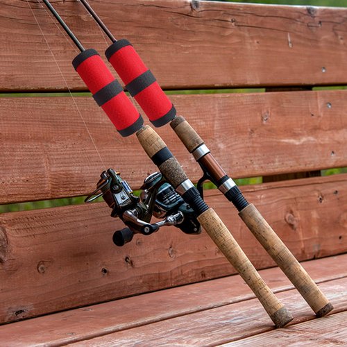 Tioncy 6 Pack Fishing Lure Covers 4 Inch Fishing Hook Bait Gloves Lure Shield Wrap Cover Easily See Bait Storage Protector Guard to Keep Fishermen Safe for Rod(Red)