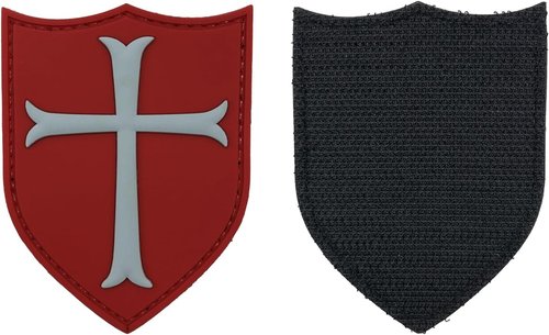 Knights Templar Cross Crusaders Shield Military Tactical Patch PVC Rubber by uuKen Tactical Gear (Black)