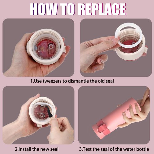 8 Pcs Replacement Gasket for Hydro Flask Wide Mouth Flip Lid Cap, for Hydro Gaskets Seals, Silicone Gasket O Ring for Water Bottle Lid, Rubber Seal Stoppers for Hydroflask Gasket Seal Rings+Tweezer