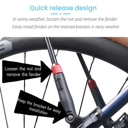 NELboNs Bike Fender for Mountain Bike Adjustable Widened Design Aluminum Alloy Telescopic Bicycle Mudguard Universal Front/Rear Mud Guard for 26"/27.5"/29" MTB Gravel City Bicycle