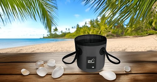 BANCHELLE Collapsible Bucket Water Container Portable Folding Camp Wash Basin for Outdoor Traveling Hiking Fishing Car Washing Gardening Camping (Blue 20L and Black 12L), Total 2 PCS