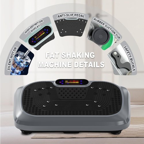 HOTSWEAT Vibration Plate Exercise Machine for Lymphatic Drainage, Power Plate Vibrating Platform, Shaker for Weight Loss, Exercise Board with 120 Levels for Home Gym