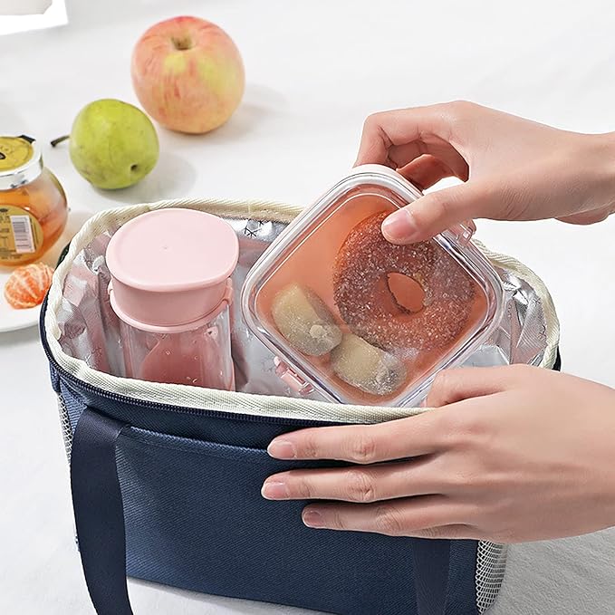 Yansanido 6L Thickened Blue Reusable Insulated Lunch Bag for Women and Men Travel Picnic and Lunch Box (Small, Blue)