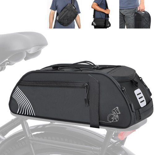 YEEGO DIRECT Bike Rack Bag, 14L Expandable Capacity Bike Bags for Bicycles Rear Rack,Waterproof Bike Trunk Bag, Bike Panniers Reflective Design, Crossbody Shoulder Bag for Commuting Outings