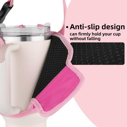 Xxerciz Water Bottle Carrier Bag with Phone Pocket for Stanley 40 oz Tumbler with Handle, Nylon Water Bottle Holder Pouch with Adjustable Strap for Stanley Cup Accessories