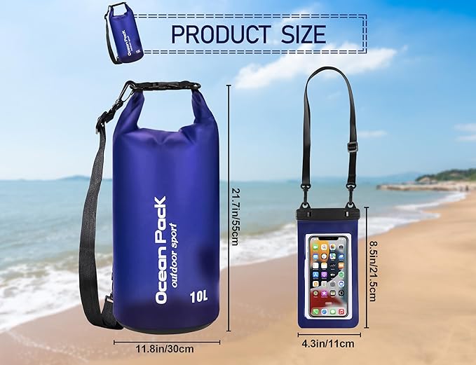 2 Pcs Waterproof Dry Box for Boat Junction Box 9.3 x 7.1 x 1.9 Inches,large,watertight Storage Protective Case for Mobile Phones Wallets Camping Hiking Boating, Black