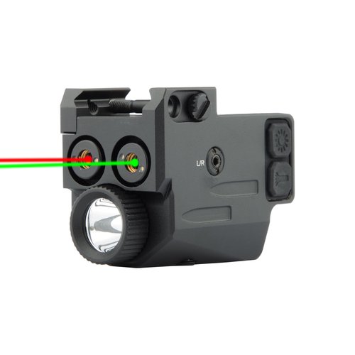 Pistol Light, Green/Red Laser Light Combo for 20mm Picatinny Rail Weapon Light Tactical Laser Flashlight USB Rechargeable