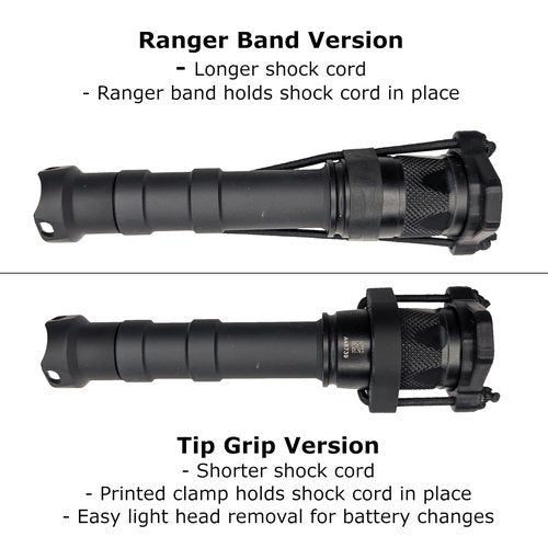 Hammy3DPrints Light/Lens Cover with Tip Grip for Weapon Mounted Flashlights (Black, Scout Turbo M300/340/600/640)