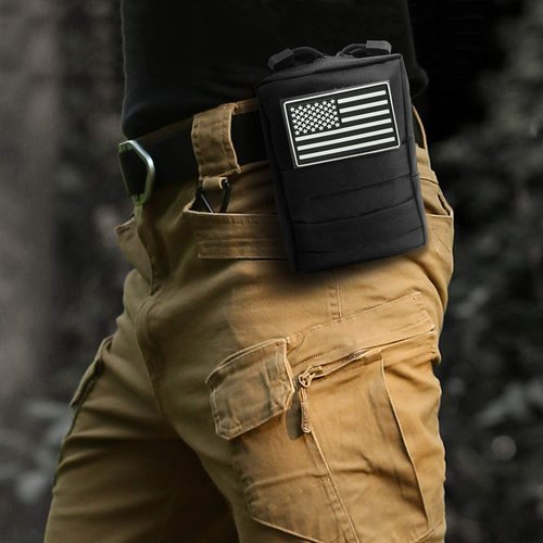 YUNCAIMAOYI 2 Pack Tactical molle Pouches - Vest Pouch Cell Phone Holster Belt Bag EDC Accessories (Red)