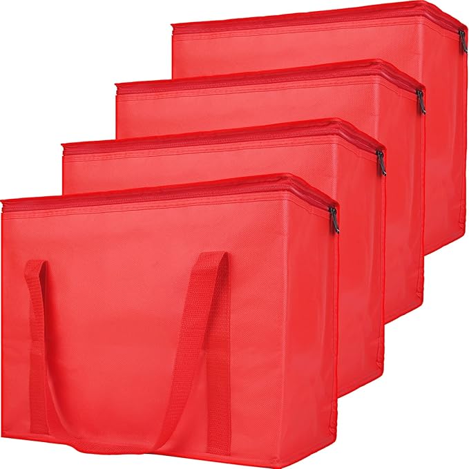 Insulated Reusable Grocery Shopping Bags, 4 Packs