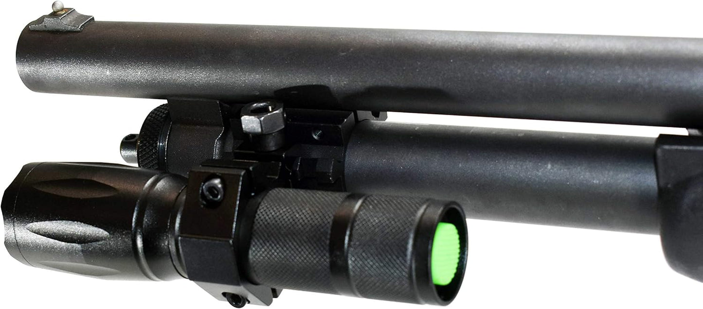 Trinity 1000 Lumen led Flashlight for mossberg 500 Pump Home Defense Tactical Hunting Optics Aluminum Black Picatinny Weaver Mounted Adapter Single Rail Mount.