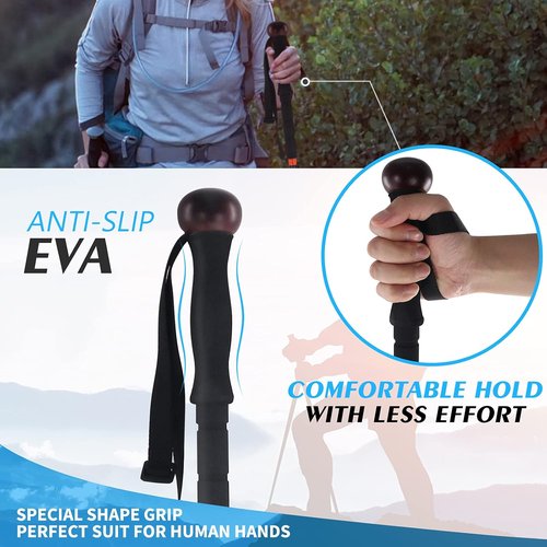 G2 GO2GETHRE Multipurpose Telescopic Trekking Poles - Strong Aircraft Alloy Walking Sticks for Hiking and Hunting,Quick Locks System (1pc)