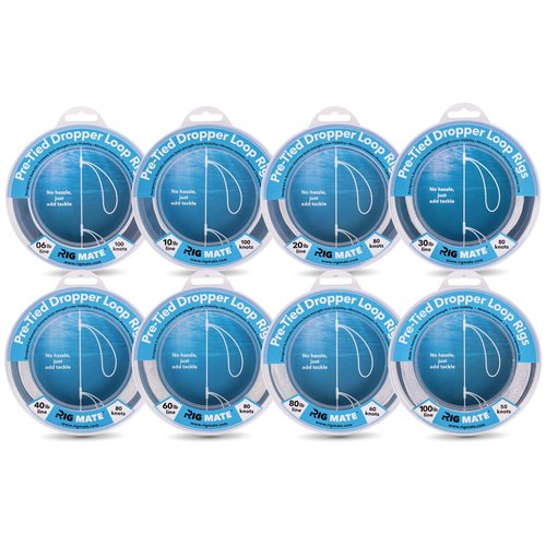 80 lb Pre-Tied Dropper Loop Rigs. Fishing Line Spool. Loops 18 Inches Apart with 5.5 Inch Loop Size. Perfect for Saltwater & Freshwater Fishing. Perfect for Snapper & Other Bottom Feeding Fish.