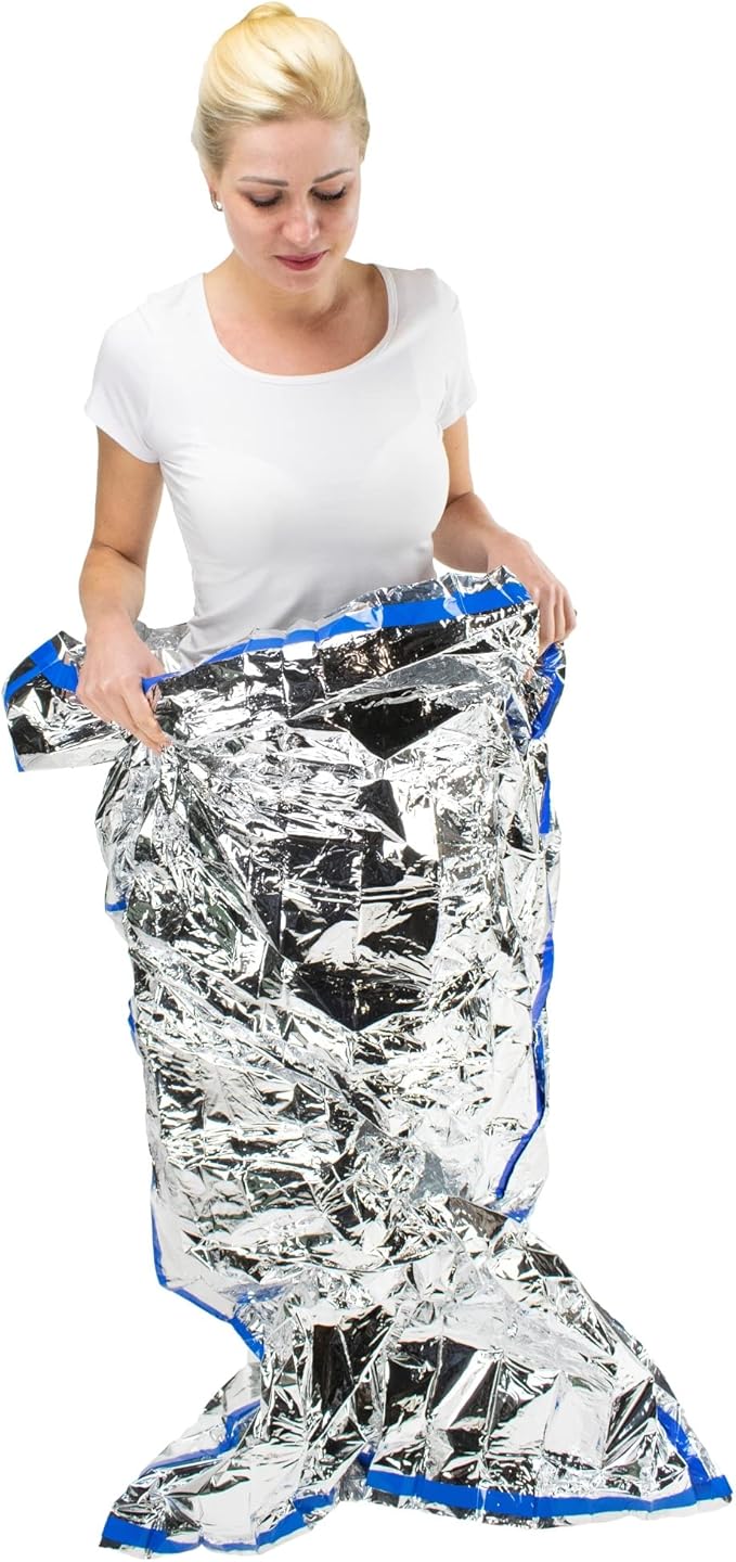Emergency Blankets for Survival - Disaster Preparedness Prepping Supplies - Space Blanket (2 Pack) - 80" x 40" Retains up to 90% of Body Heat - Mylar Blankets for Camping & Outdoors by HealthyLine