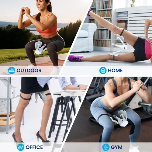 Thigh Exercise ,0-44LB Adjustable Pelvic Floor Trainer Toner, Inner Thigh Exerciser 4 Fixed Straps for Pelvic Floor Muscle Repair, Thigh Workout Equipment