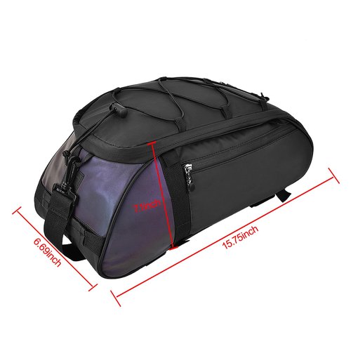 Instellar Bike Rear Rack Bag 8L Large Capacity Waterproof Bike Rack Storage Bag for Road and Mountain Bikes, Bike Trunk Bag Bike Panniers for Cycling