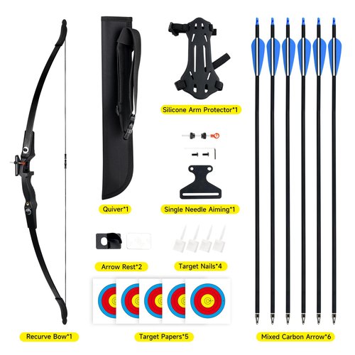 Catch&Hunt 30lbs Recurve Bow and Arrow,Archery Bows Set for Adults,Right Hands Bow,Suitable for Beginner Teenagers Outdoor Hunting,Target Practice