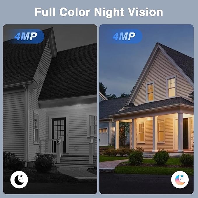 Security Cameras Wireless Outdoor,WiFi Cameras for Home Security with AI Motion Detection Spotlight Siren,Battery Powered Cam,2K Color Night Vision,2-Way Talk,IP65 Waterproof,Works Alexa