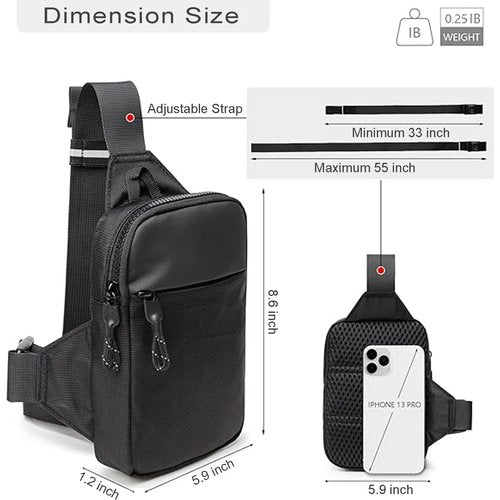 Tactical Bag Shoulder Chest BackPack with Sling，Concealed Carry Shoulder Bag for Range, Travel, Hiking, Outdoor Sports (8.6 x 5.9 inch)
